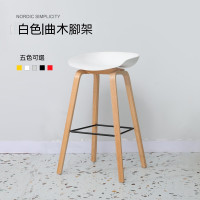 OEOLG-H615 簡約北歐風酒吧高腳椅 - 白色 | 防潮防黴曲木腳架 | 四點式金屬加固架 | 43cm寬大坐面 (4張起訂)