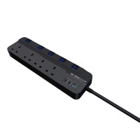 EGO BRISK STRIP 氮化鎵 3USB & 4插口拖板 - 黑色 | 45W PD快充 | 8重安全保護 | 保護重啟按鈕 | 香港行貨 EGO BRISK STRIP 氮化鎵 3USB & 4插口拖板 - 黑色 | 45W PD快充 | 8重安全保護 | 保護重啟按鈕 | 香港行貨