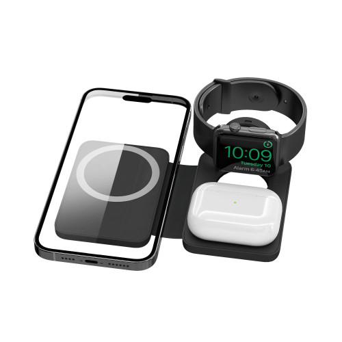EGO 3in1 MAGPAD2 Magsafe 充電器 - 黑色 | 無線充電板 | 無線充電座 | 磁吸無線摺疊充電板 | 香港行貨
