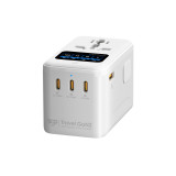 EGO 100W Travel GaN2 4USB旅行轉換插 - 白色 | 超微 4 代氮化鎵 GaN 晶片 | TFT 螢幕顯示 | 雙口同時快充 | 香港行貨