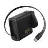 SAVEWO UniCharge UC65 65W 內置伸縮USB-C便攜式充電器 - 黑色 | 小型化折疊設計 | 支援3台裝置同時充電 | 香港行貨