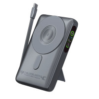 EGO KH-01 AllyDelivery 4C @3C Cert. Magsafe 10000mAh 5in1 powerbank - 灰色 | MagSafe 無線充 + 手錶無線充 | OLED 螢幕 | 香港行貨