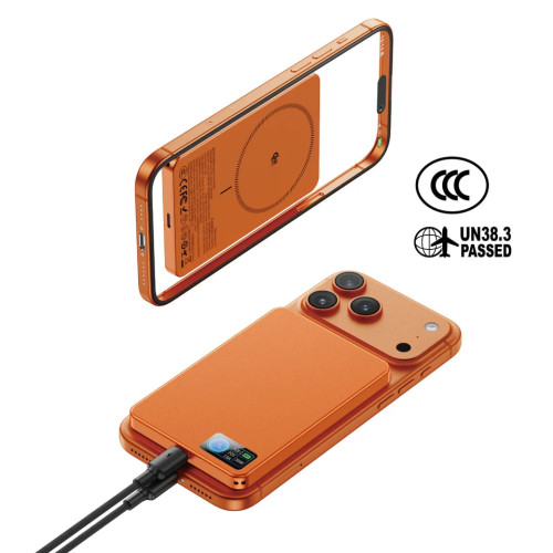 XPower MagFlight10 M17 鋁合金半固態磁吸行動電源(10000mAh) - 橙色 | 氣凝膠隔熱+石墨烯散熱 |  通過 CCC 認證 V0防火級別 | 香港行貨