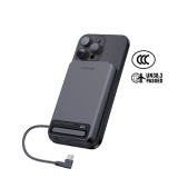 XPower MagNetoPlus Q10 Pro 5A鋁合金磁吸移動電源(10000mAh) - 灰色 | 45W PD3.0快充 | 支架及數顯功能 | 3C可追溯二維碼 | 內置Type-C充電線 | 香港行貨
