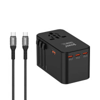 XPower TA160 160W 5輸出 PD 3.1/PPS Gan旅行充電器 - 黑色 | 100-240V環球通用電壓 | 4種旅行插頭 [UK/AUS/EU/US] | 香港行貨