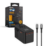 XPower TA160 160W 5輸出 PD 3.1/PPS Gan旅行充電器 - 黑色 | 100-240V環球通用電壓 | 4種旅行插頭 [UK/AUS/EU/US] | 香港行貨