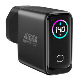 XPower X140Pro 140W 4輸出Gan智顯充電器 - 黑色 | 支援PD/PPS/UFCS充電協議 | 智顯狀態實時跟蹤 | 可折疊伸縮腳 | 香港行貨