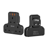 XPower WSS2 多功能T型萬能插蘇 - 黑色 | 一機多用T型設計 | 3插頭+1 Type-C+2 USB | 13A保險絲+電路保護 | 香港行貨