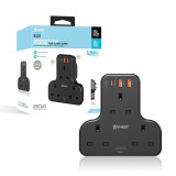 XPower WSS2 多功能T型萬能插蘇 - 黑色 | 一機多用T型設計 | 3插頭+1 Type-C+2 USB | 13A保險絲+電路保護 | 香港行貨