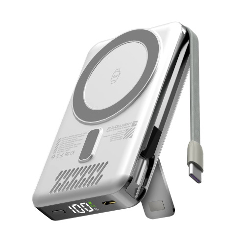 EGO  AllyDelivery 4S @Magsafe 10000mAh 6in1 外置電 - 白色 | 35W PD 極速快充 | Qi2 無線快充 15W | 香港行貨