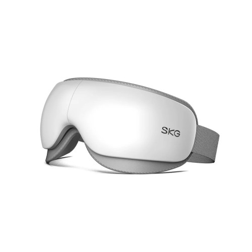 SKG ES500 熱敷眼部按摩器 - 白色 | 3 段氣壓+熱敷功能 | 大型人體工學按摩墊 | 使用時低於 45 dB 的寧靜音量 | 香港行貨