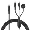 Connecty CC141D QuadLink 四合一多功能PD100W 1.2米快充線 - 黑色 | 100W 超速快充 | 4合1設計 | 1.2 米長度 | 香港行貨