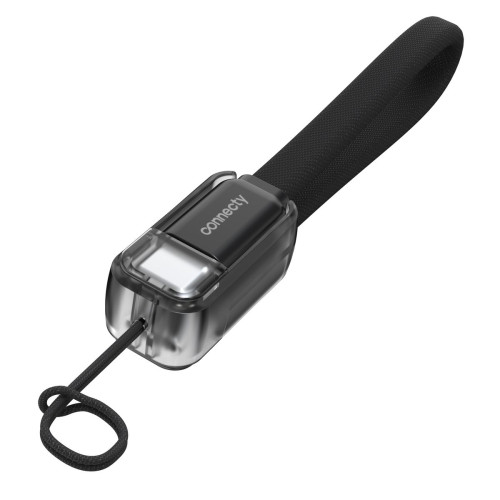Connecty CC111D StrapLink USB-C to USB-C 17cm 2in1 掛繩充電線 - 黑色 | 超輕量設計 | 支援 3A 快速充電 | 香港行貨