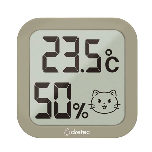 Dretec O-444DBRPT 寵物環境溫濕度計(貓貓專用) - 米色 | 溫濕度記錄 | 香港行貨