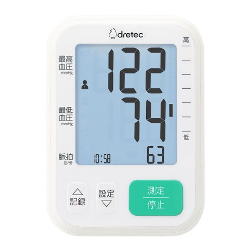 Dretec BM-214WT 上臂式血壓計 - 白色 | 6級血壓水平顯示 | 脈搏偵測功能 | 雙人記憶 | 香港行貨