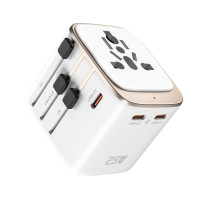 韓國 KTG HHT909 25W PDQC 充電旅行充電轉插-白色|超輕119g|安全認證|安全保護裝置|通用電壓100-240V| 香港行貨