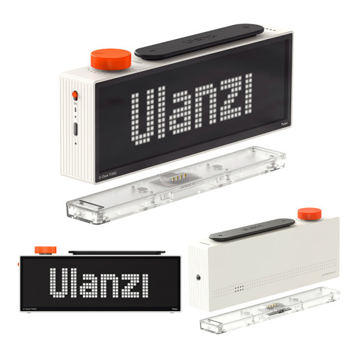 ULANZI TC002 像素時鐘二代 - 黑色 | 內置9種實用小工具 | 支援開源MQTT | DIY圖像動畫 | 多平台漲粉同步顯示 | 香港行貨