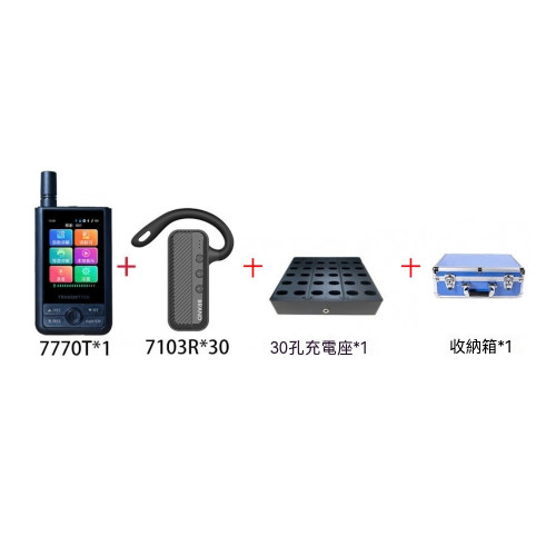 BCITY一對多無線講解器 - 1拖30套裝 | 2.4GHz 999通道抗干擾 | 300米遠距離穩定傳輸 | 支援多講模式同時講解