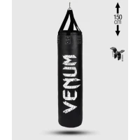 Venum Challenger 重型沙袋 + 天花板掛鉤 - 黑/白 - 已填充 - 150cm高 Venum Challenger 重型沙袋 + 天花板掛鉤 - 黑/白 - 已填充 - 150cm高