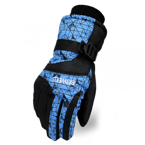 全指防風保暖滑雪手套 | 加厚防潑水 - 藍色大碼