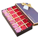 18朵漸變色香皂玫瑰花禮盒 | 保鮮永生花 - 紅色