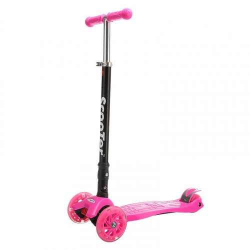 ScooTer 4輪閃光可摺疊兒童滑板車 - 粉紅色