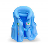 兒童游泳充氣救生衣背心 - 藍色L碼