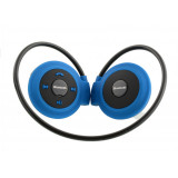 Mini503 運動後掛式折疊藍牙耳機 | 插卡+FM+藍牙三合一 - 藍色
