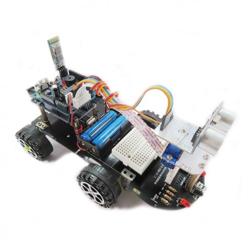Arduino 藍牙智能遙控車機器人套件 | 循跡避障手機控制