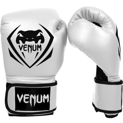 【限時優惠】Venum CONTENDER 專業成人泰拳拳套 - 16oz 白色
