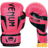 Venum Elite Kids 兒童泰拳拳套 - 粉紅色大碼