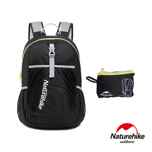 Naturehike 22L超輕量摺疊收納後背包 (NH15A119-B) | 超輕便迷你運動登山包 - 黑色