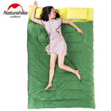 NatureHike 戶外情侶雙人睡袋 (SD15M030-J) - 綠色 |  情侶款四季露營 純棉加寬 加厚保暖