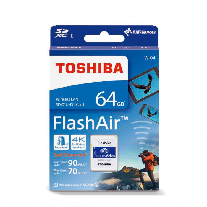 Toshiba FlashAir 64GB WIFI SDXC 記憶卡 | 無線傳輸同步
