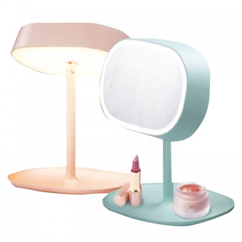 MUID LED檯燈化妝鏡 | 內置充電 - 粉紅色