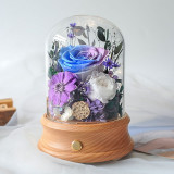 ETERNA 玻璃罩小花園永生玫瑰藍牙音箱 - 紫藍色