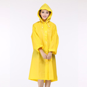 韓款加厚EVA磨砂成人雨衣 | 防水衣 - 黃色