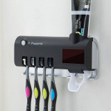 Puretta UVC紫外線牙刷滅菌器 - 黑色 | 多功能浴室置物架 牙刷消毒器