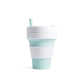 美國STOJO pocket cup 可摺疊的環保咖啡杯 470ml 帶吸管 - 綠色