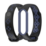 MIJOBS 小米手環5/6/7通用運動透氣腕帶 | 小米手環替換錶帶手帶 - 黑藍色