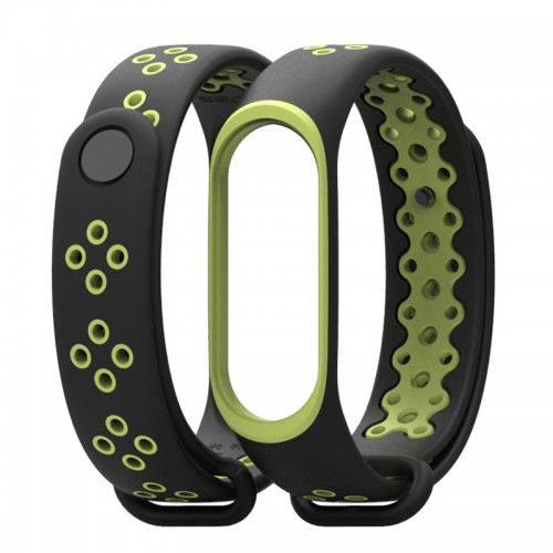 MIJOBS 小米手環3/4通用運動透氣腕帶 | 小米手環替換錶帶手帶 - 綠色