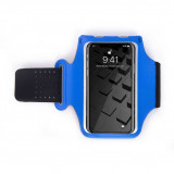 6寸輕薄透氣運動手機臂袋 | 跑步專用防汗臂包 - 藍色