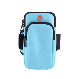 6寸拉鏈款運動手機臂袋 | 跑步專用防汗臂包 - 藍色