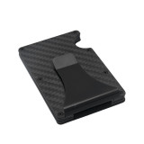 CLPRODUCT 簡約碳纖格紋防RFID卡夾 | 創意金屬錢夾錢包