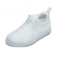 短款彈性硅膠防水防雨鞋套 - 白色XXL碼 (43-44號)