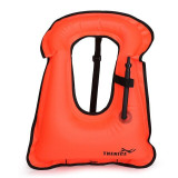 THENICE 成人款浮力簡易款吹氣充氣救生衣 | 浮潛救生圈 游泳裝備 ( 適合身高1.4米以上 ) - 橙色