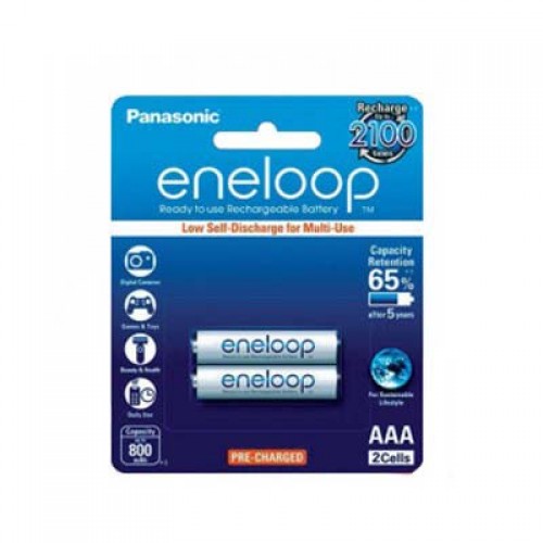 Panasonic Eneloop AAA 鎳氫充電池 (2粒裝) | 750mAh容量 (BK-4MCCE-B2)