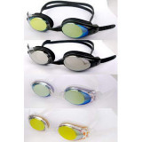 GOMA SILICONE 防霧反光泳鏡 | 防UV游泳訓練眼鏡 G2532M-SG - 黑茶