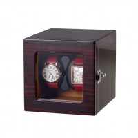 立式兩錶位自動上鍊手錶盒 (Y0200E) -  外黑檀內棕