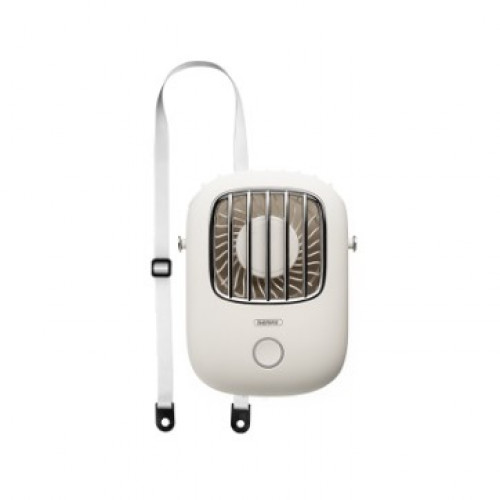 REMAX 懶人掛脖風扇 - 米白色 | 便攜USB充電式小風扇